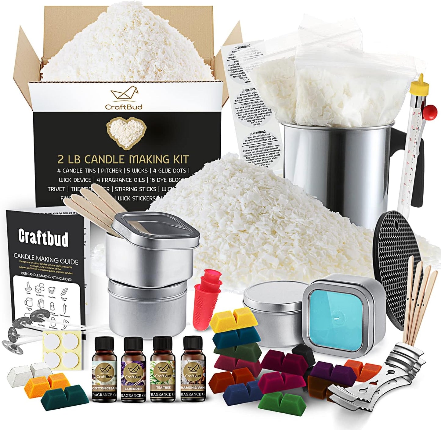 Candle Making Kit - 56 Pieces Soy Candle Making Kit - Complete Candle Maker Kit - Best Candle Maker Kit for Adults and Beginners - Candle Kit with 16 Colors